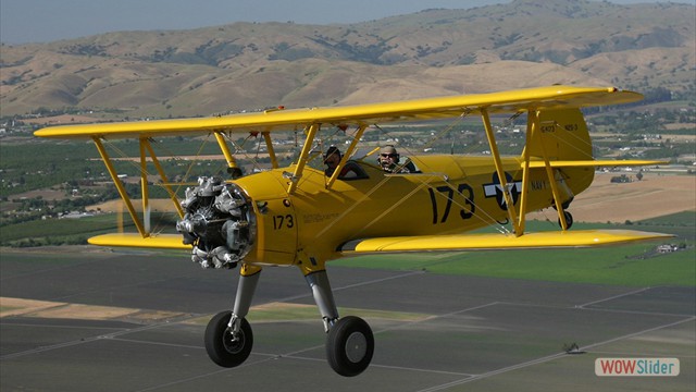 Stearman N54173 and Andreas Hotea cruising over California-8
